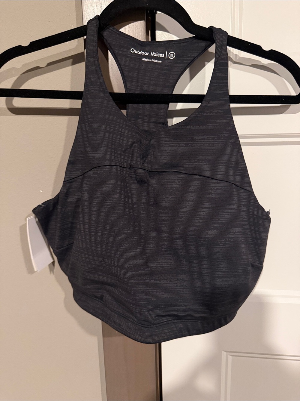 Outdoor Voices Heather Charcoal Racerback Sports Bra